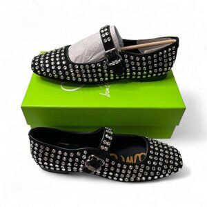 Sam Edelman Michaela Gem Studded Black Mary Jane Ballet Flats Size 9